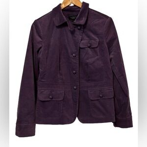 Talbots Purple Velvet Utility Jacket SZ 8 whimsigoth St Peppers